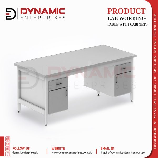 Laboratory Table with Suspended Cabinets