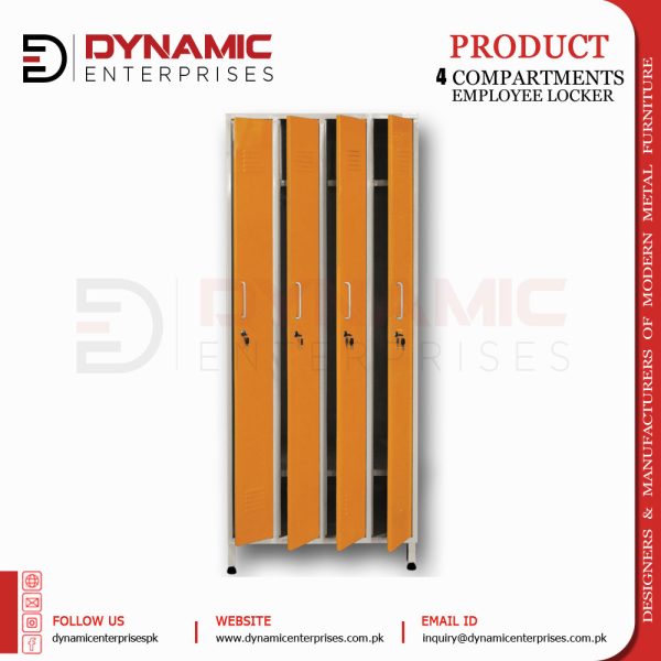 4 compartments employee locker