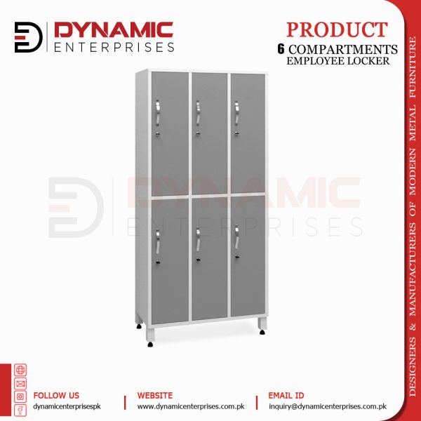 6 Compartments Employee Locker
