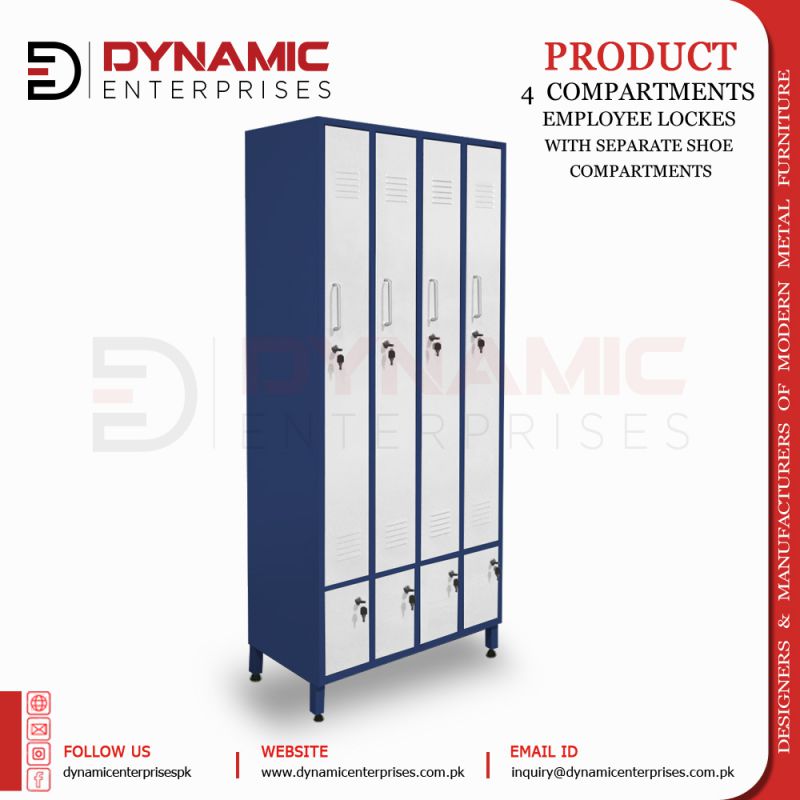 Employee Locker Shoe Compartments 10 4 Compartments Employee Locker with Shoe Compartments - Image 10