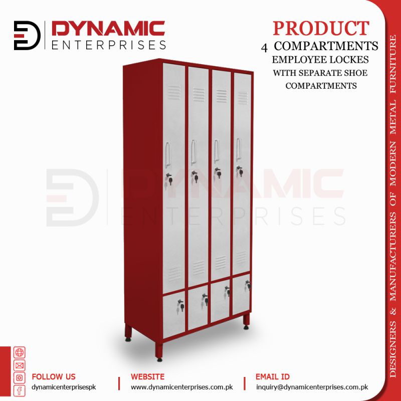 Employee Locker Shoe Compartments 4 4 Compartments Employee Locker with Shoe Compartments - Image 4