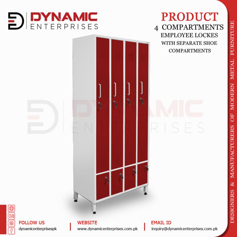 Employee Locker Shoe Compartments 5 4 Compartments Employee Locker with Shoe Compartments - Image 5