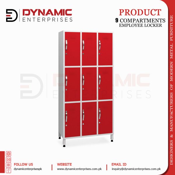 9 compartments employee locker